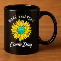 Make Everyday Earth Day Sunflower 11oz C Handle Ceramic Mug
