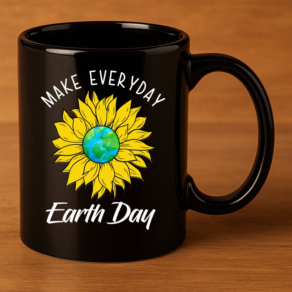 Make Everyday Earth Day Sunflower 11oz C Handle Ceramic Mug