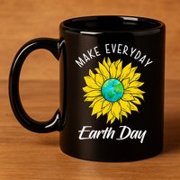 Make Everyday Earth Day Sunflower 11oz C Handle Ceramic Mug