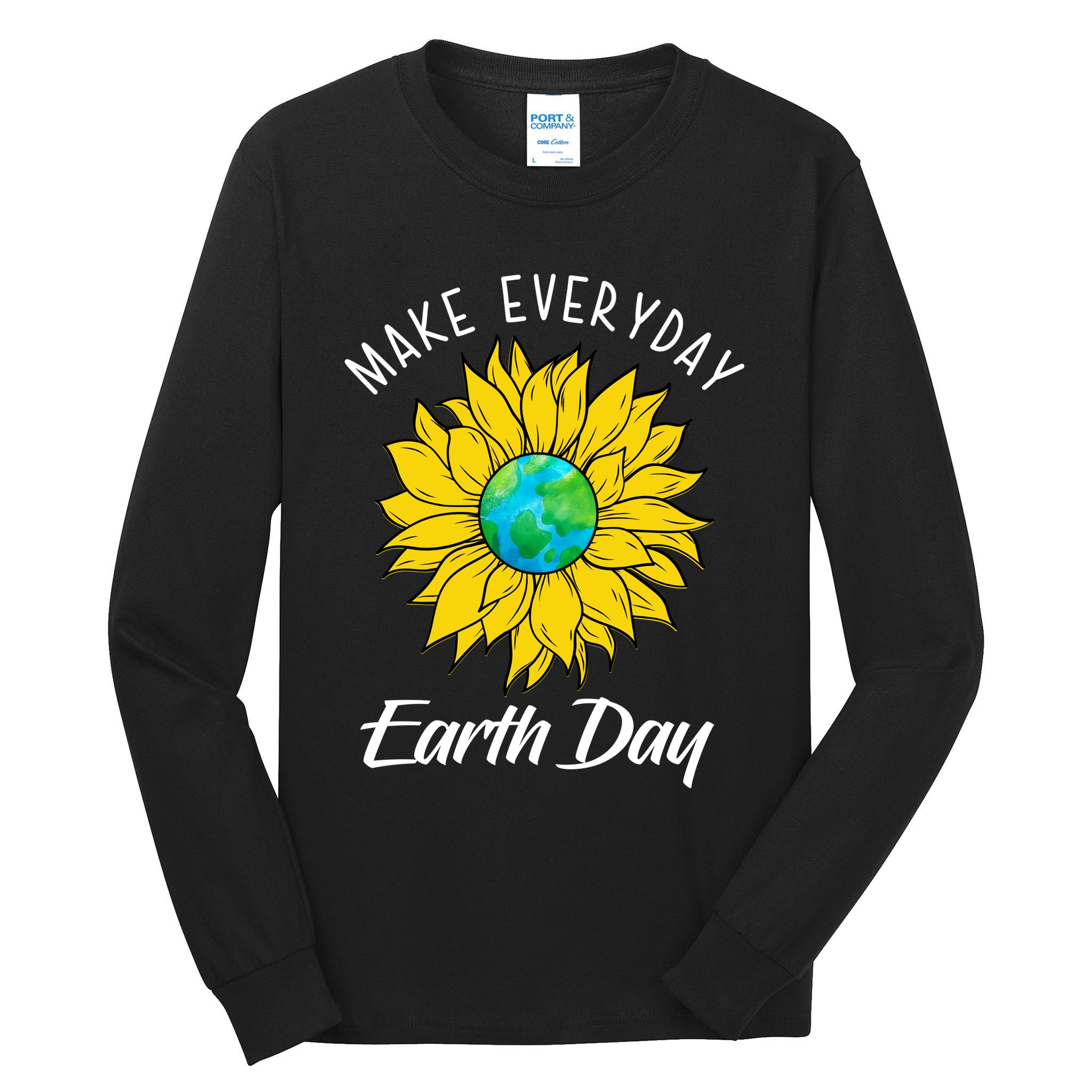 Make Everyday Earth Day Sunflower Tall Long Sleeve T-Shirt