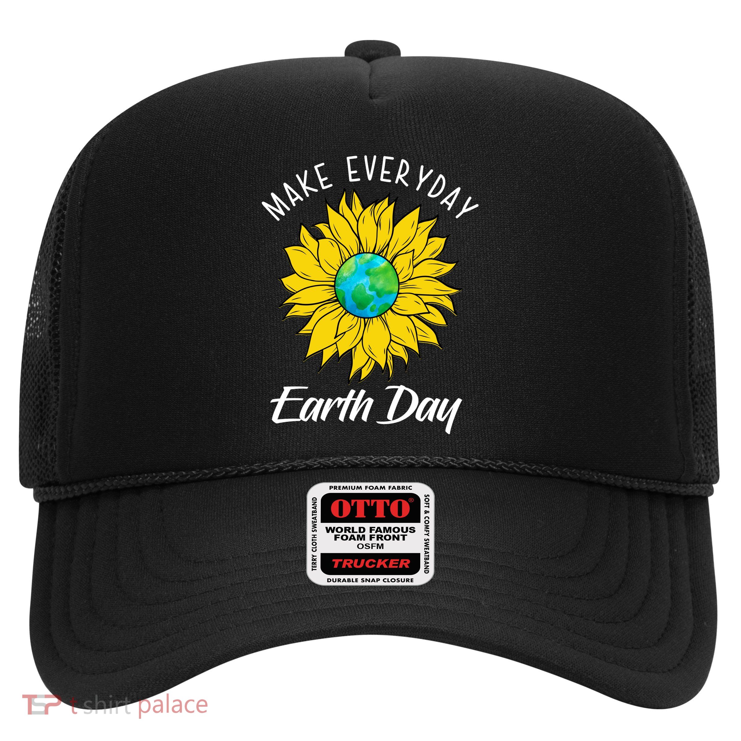 Make Everyday Earth Day Sunflower Trucker Hat