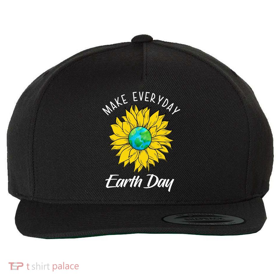 Make Everyday Earth Day Sunflower Wool Snapback Cap
