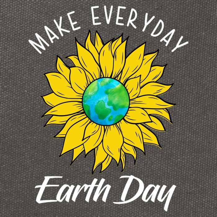 Make Everyday Earth Day Sunflower Cotton Canvas Backpack