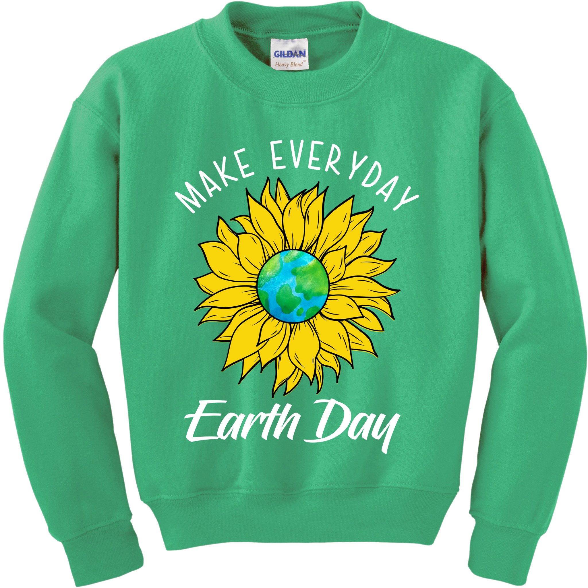 Make Everyday Earth Day Sunflower Kids Sweatshirt