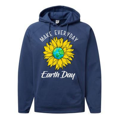 Make Everyday Earth Day Sunflower Performance Fleece Hoodie