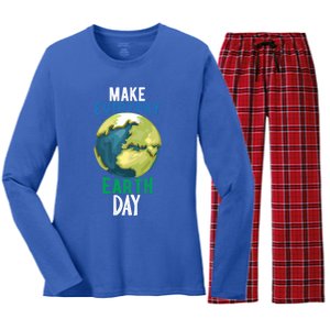 Make Everyday Earth Day Gift Women's Long Sleeve Flannel Pajama Set 