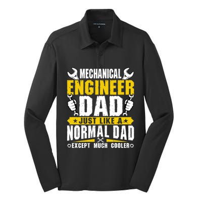 Mechanical Engineering Engineer Dad Just Like A Normal Dad Cool Gift Silk Touch Performance Long Sleeve Polo