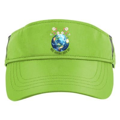 Make Everyday Earth Day Floral Globe Awareness Adult Drive Performance Visor