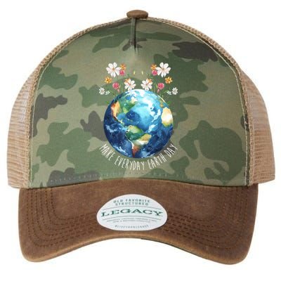 Make Everyday Earth Day Floral Globe Awareness Legacy Tie Dye Trucker Hat