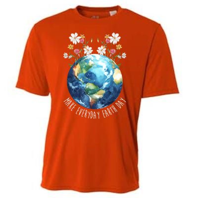 Make Everyday Earth Day Floral Globe Awareness Cooling Performance Crew T-Shirt