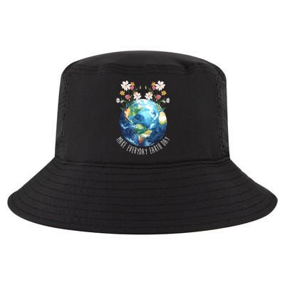 Make Everyday Earth Day Floral Globe Awareness Cool Comfort Performance Bucket Hat