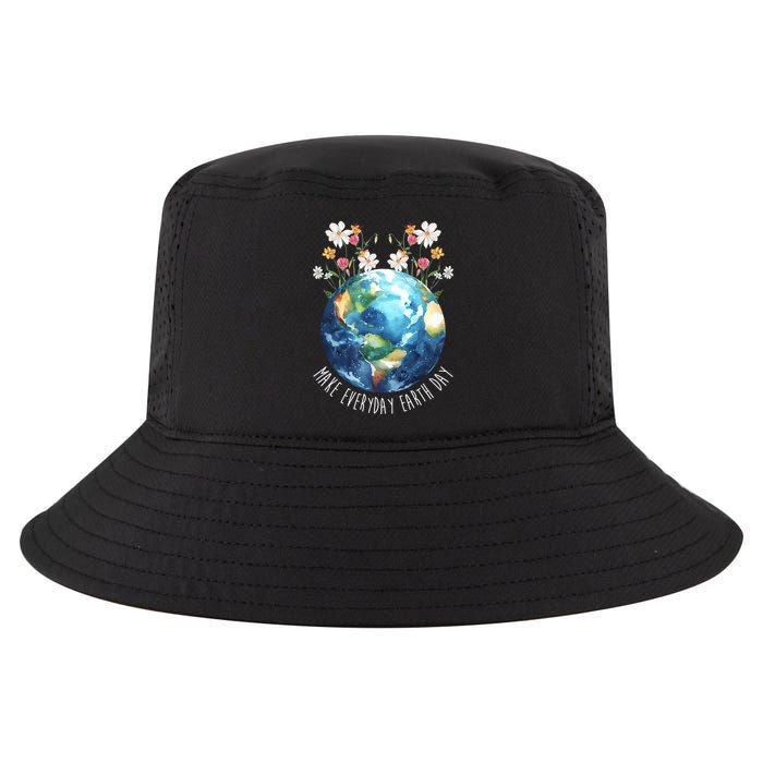 Make Everyday Earth Day Floral Globe Awareness Cool Comfort Performance Bucket Hat
