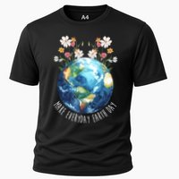 Make Everyday Earth Day Floral Globe Awareness Performance Shirt