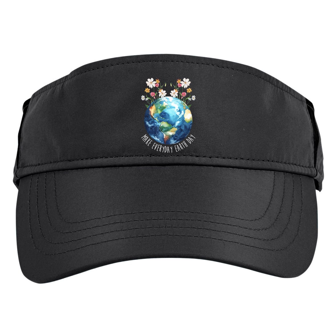 Make Everyday Earth Day Floral Globe Awareness Adult Drive Performance Visor