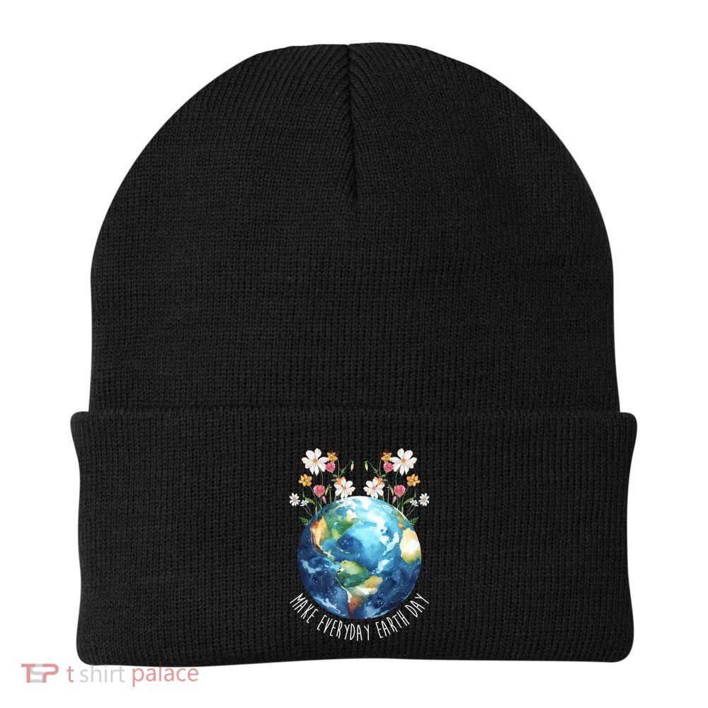 Make Everyday Earth Day Floral Globe Awareness Beanie