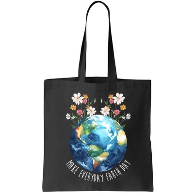 Make Everyday Earth Day Floral Globe Awareness Bag