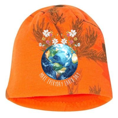 Make Everyday Earth Day Floral Globe Awareness Kati - Camo Knit Beanie