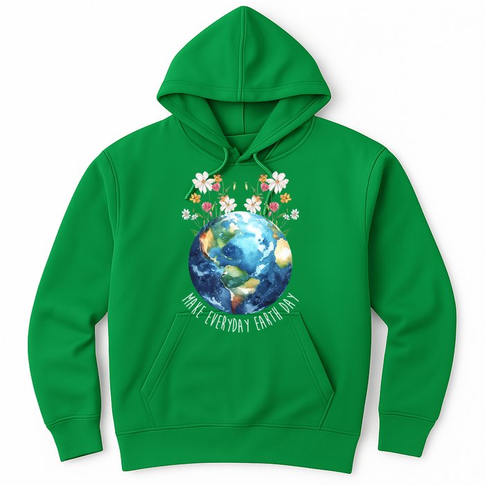 Make Everyday Earth Day Floral Globe Awareness Hoodie