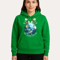 Make Everyday Earth Day Floral Globe Awareness Hoodie