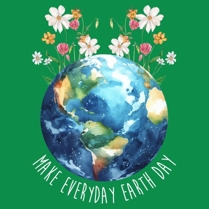 Make Everyday Earth Day Floral Globe Awareness Hoodie