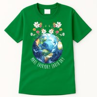 Make Everyday Earth Day Floral Globe Awareness Tall T-Shirt