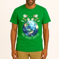 Make Everyday Earth Day Floral Globe Awareness Tall T-Shirt