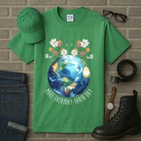 Make Everyday Earth Day Floral Globe Awareness Tall T-Shirt