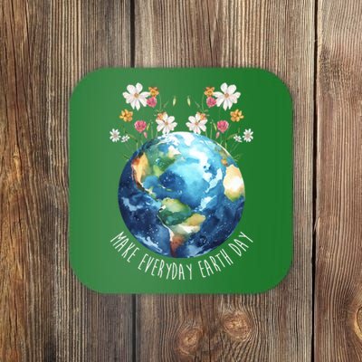 Make Everyday Earth Day Floral Globe Awareness Coaster