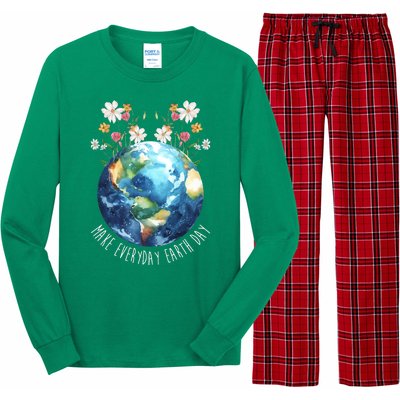 Make Everyday Earth Day Floral Globe Awareness Long Sleeve Pajama Set