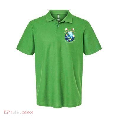 Make Everyday Earth Day Floral Globe Awareness Polo