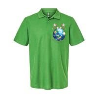 Make Everyday Earth Day Floral Globe Awareness Softstyle Adult Sport Polo