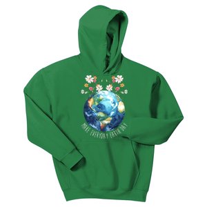 Make Everyday Earth Day Floral Globe Awareness Kids Hoodie