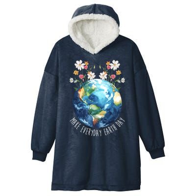 Make Everyday Earth Day Floral Globe Awareness Hooded Wearable Blanket