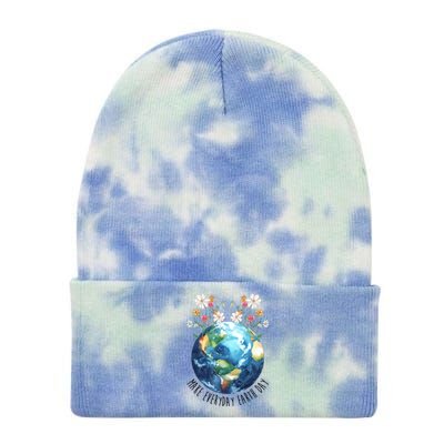 Make Everyday Earth Day Floral Globe Awareness Tie Dye 12in Knit Beanie