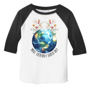 Make Everyday Earth Day Floral Globe Awareness Toddler Fine Jersey T-Shirt