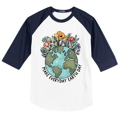 Make Everyday Earth Day Baseball Sleeve Shirt