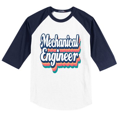 Mechanical Engineer Engineering Major Retro Cool Gift Baseball Sleeve Shirt