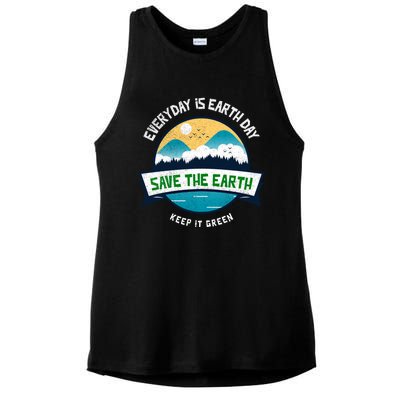 Make Everyday Earth Day Saving Mother Earth Landscape Design Gift Ladies PosiCharge Tri-Blend Wicking Tank