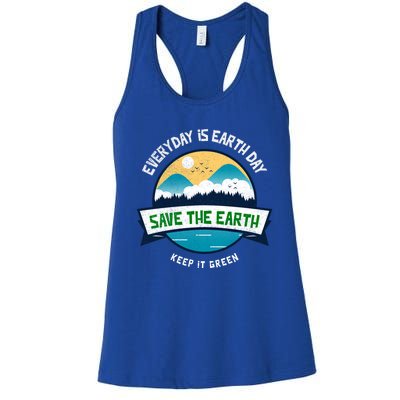 Make Everyday Earth Day Saving Mother Earth Landscape Design Gift Women's Racerback Tank