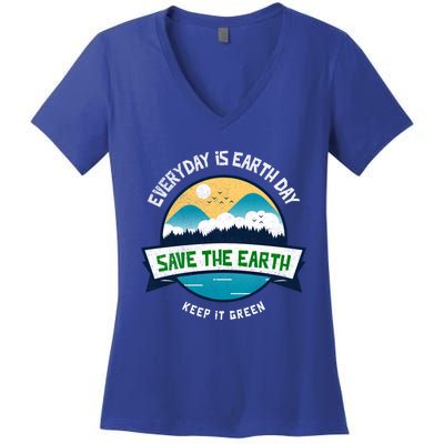 Make Everyday Earth Day Saving Mother Earth Landscape Design Gift Women's V-Neck T-Shirt