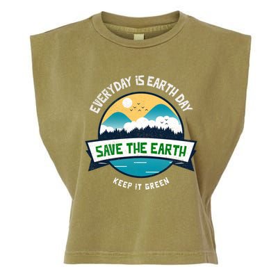 Make Everyday Earth Day Saving Mother Earth Landscape Design Gift Garment-Dyed Women's Muscle Tee