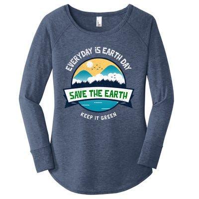 Make Everyday Earth Day Saving Mother Earth Landscape Design Gift Women's Perfect Tri Tunic Long Sleeve Shirt