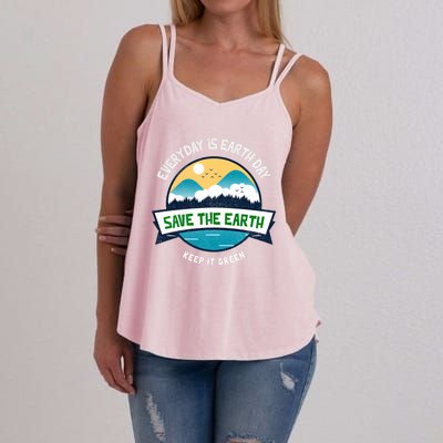 Make Everyday Earth Day Saving Mother Earth Landscape Design Gift Women's Strappy Tank