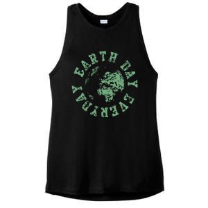 Make Everyday Earth Day Hippie Earth Flower Ladies PosiCharge Tri-Blend Wicking Tank