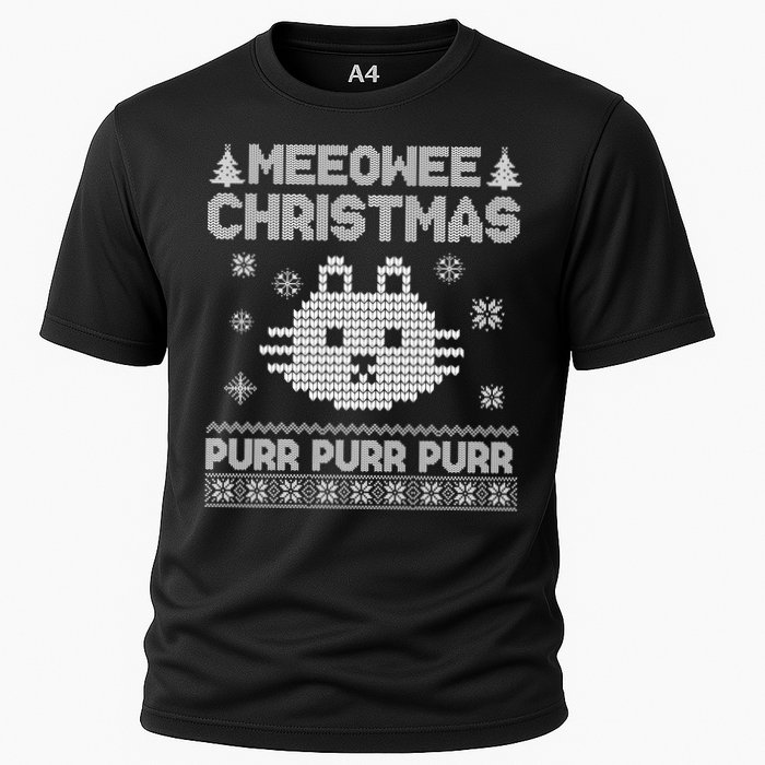 Meeowee Christmas Ugly Sweater Cooling Performance Crew T-Shirt