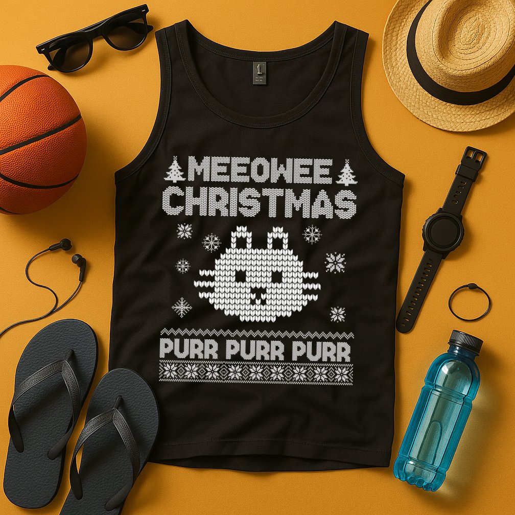 Meeowee Christmas Ugly Sweater Tank Top