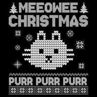 Meeowee Christmas Ugly Sweater Cropped Pullover Crew