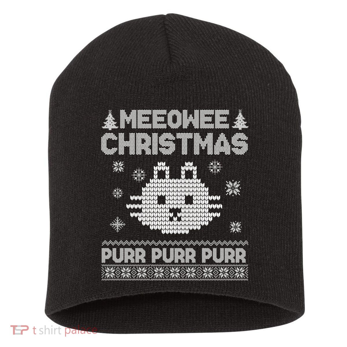 Meeowee Christmas Ugly Sweater Short Acrylic Beanie