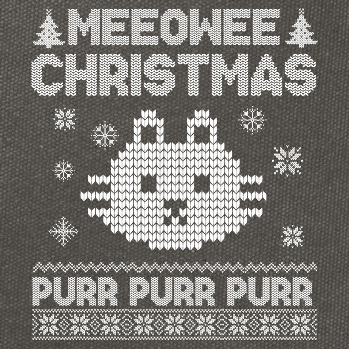Meeowee Christmas Ugly Sweater Cotton Canvas Backpack