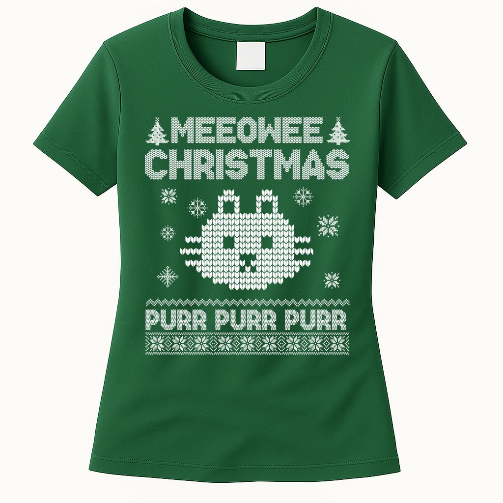 Meeowee Christmas Ugly Sweater Womens T-Shirt